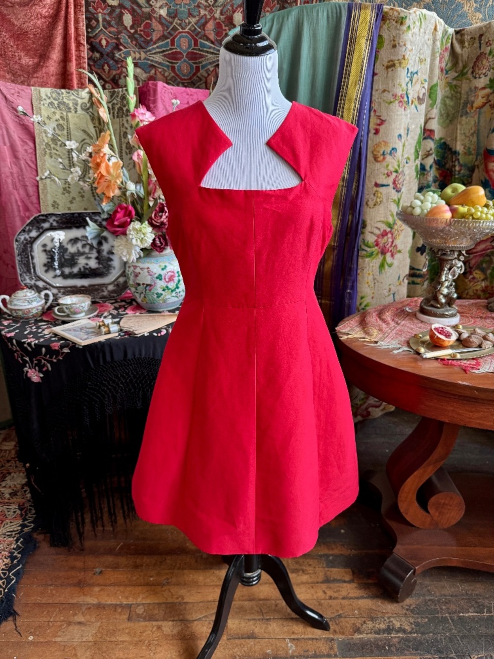 Halston Heritage Red Knee-Length Dress Size 10